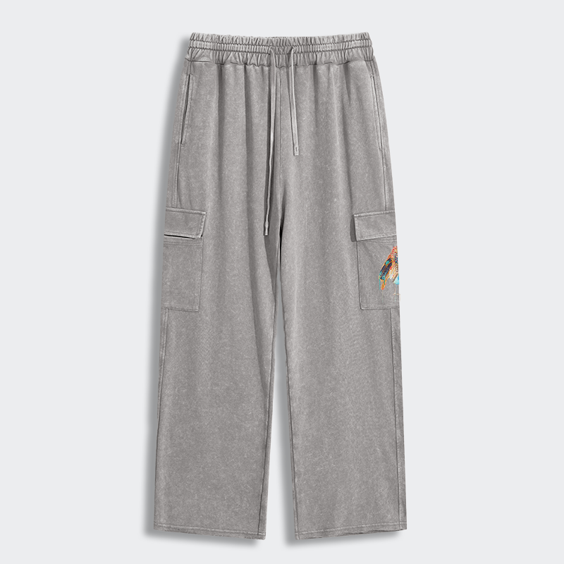 Tokyo-Tiger Sparkly Wild Bird Washed Utility Sweatpants