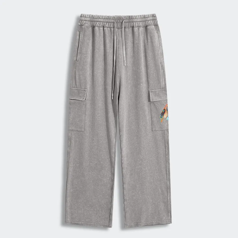 Tokyo-Tiger Sparkly Wild Bird Washed Utility Sweatpants