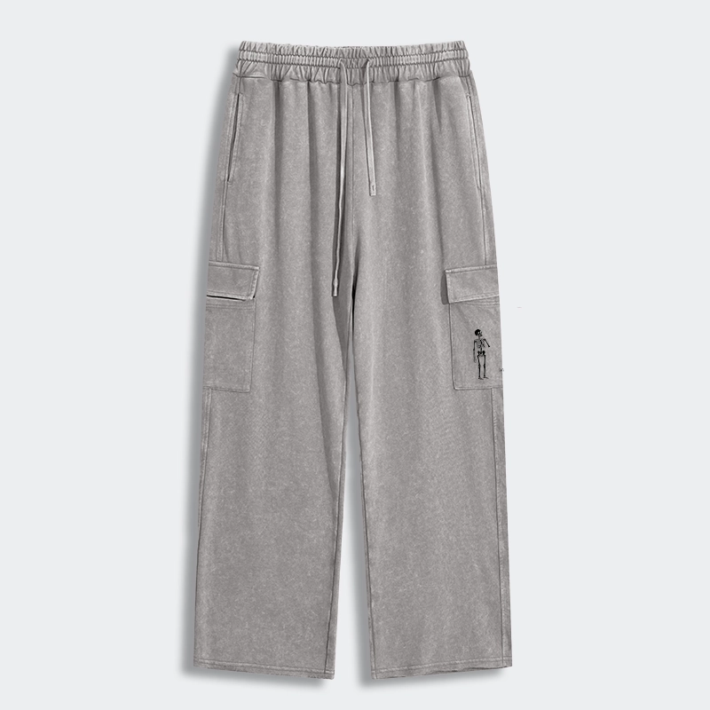 Tokyo-Tiger Skeleton Balloon Meme Washed Utility Sweatpants