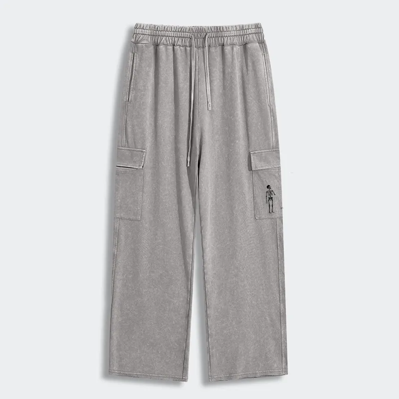 Tokyo-Tiger Skeleton Balloon Meme Washed Utility Sweatpants
