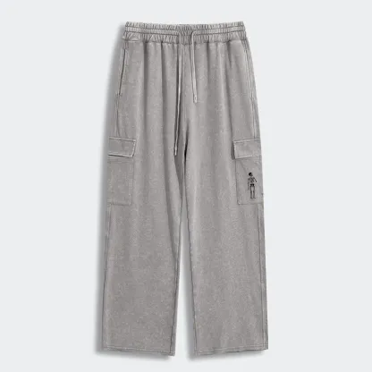 Tokyo-Tiger Skeleton Balloon Meme Washed Utility Sweatpants