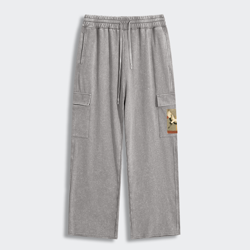 Tokyo-Tiger Crane Spirit Washed Utility Sweatpants