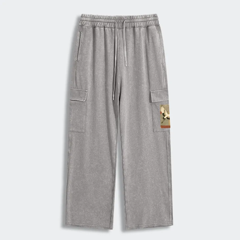 Tokyo-Tiger Crane Spirit Washed Utility Sweatpants