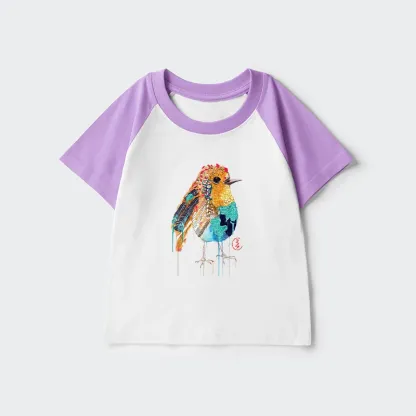 Tokyo-Tiger Sparkly Wild Bird Kids Raglan T-shirt