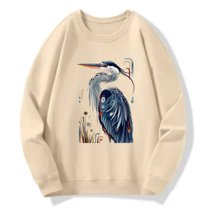 Tokyo-Tiger Stylish Blue Heron Classic Sweatshirt