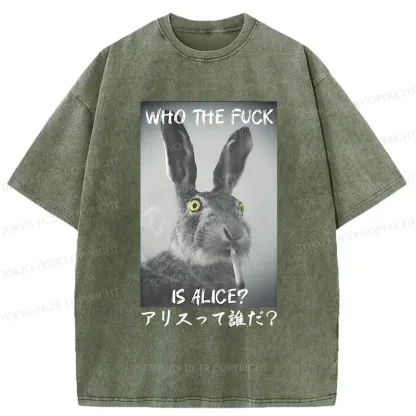 Tokyo-Tiger Who the is Alice? Washed T-Shirt