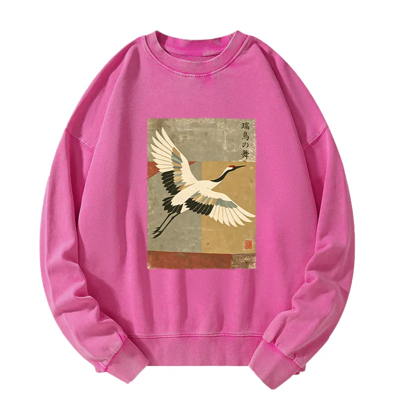 Tokyo-Tiger Crane Spirit Washed Sweatshirt