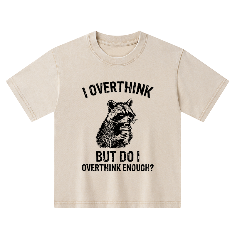 Tokyo-Tiger Constant Overthinking Kids Washed T-Shirt