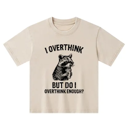 Tokyo-Tiger Constant Overthinking Kids Washed T-Shirt