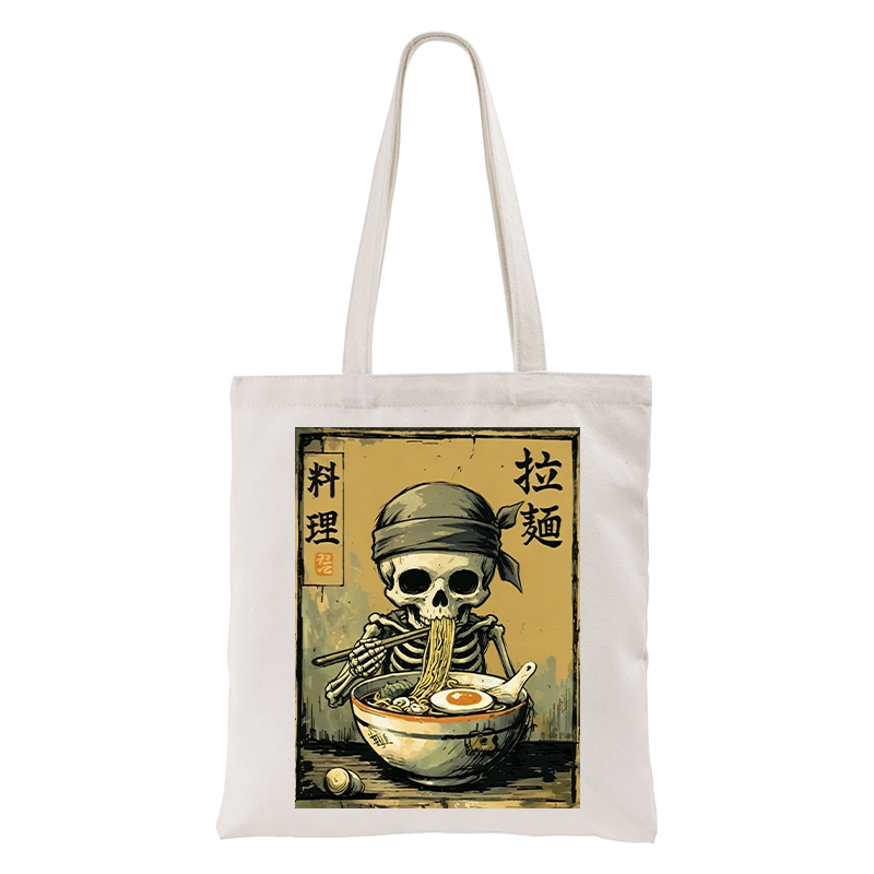 Tokyo-Tiger Funny Skeleton Ramen Tote Bag