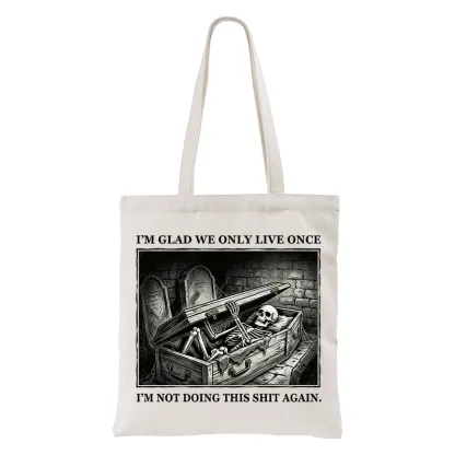 Tokyo-Tiger Funny Coffin Skull Meme Tote Bag