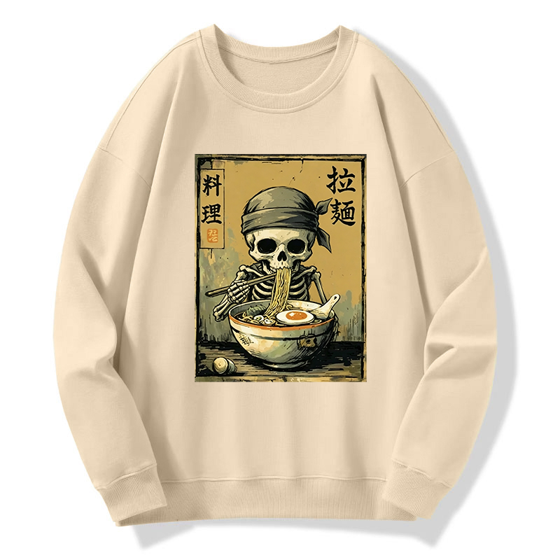 Tokyo-Tiger Funny Skeleton Ramen Classic Sweatshirt