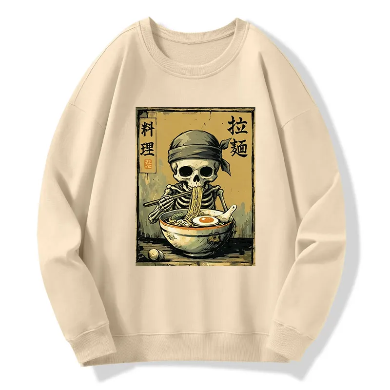 Tokyo-Tiger Funny Skeleton Ramen Classic Sweatshirt
