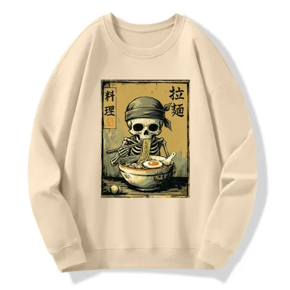 Tokyo-Tiger Funny Skeleton Ramen Classic Sweatshirt