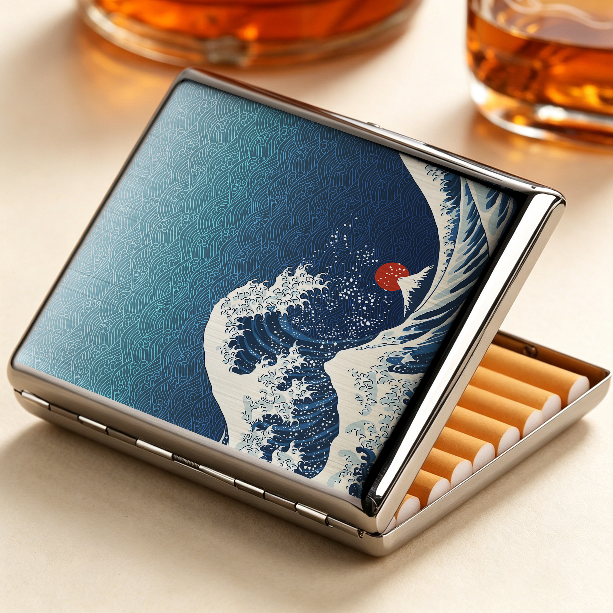Tokyo-Tiger The Great Wave Off Fuji Cigarette Case
