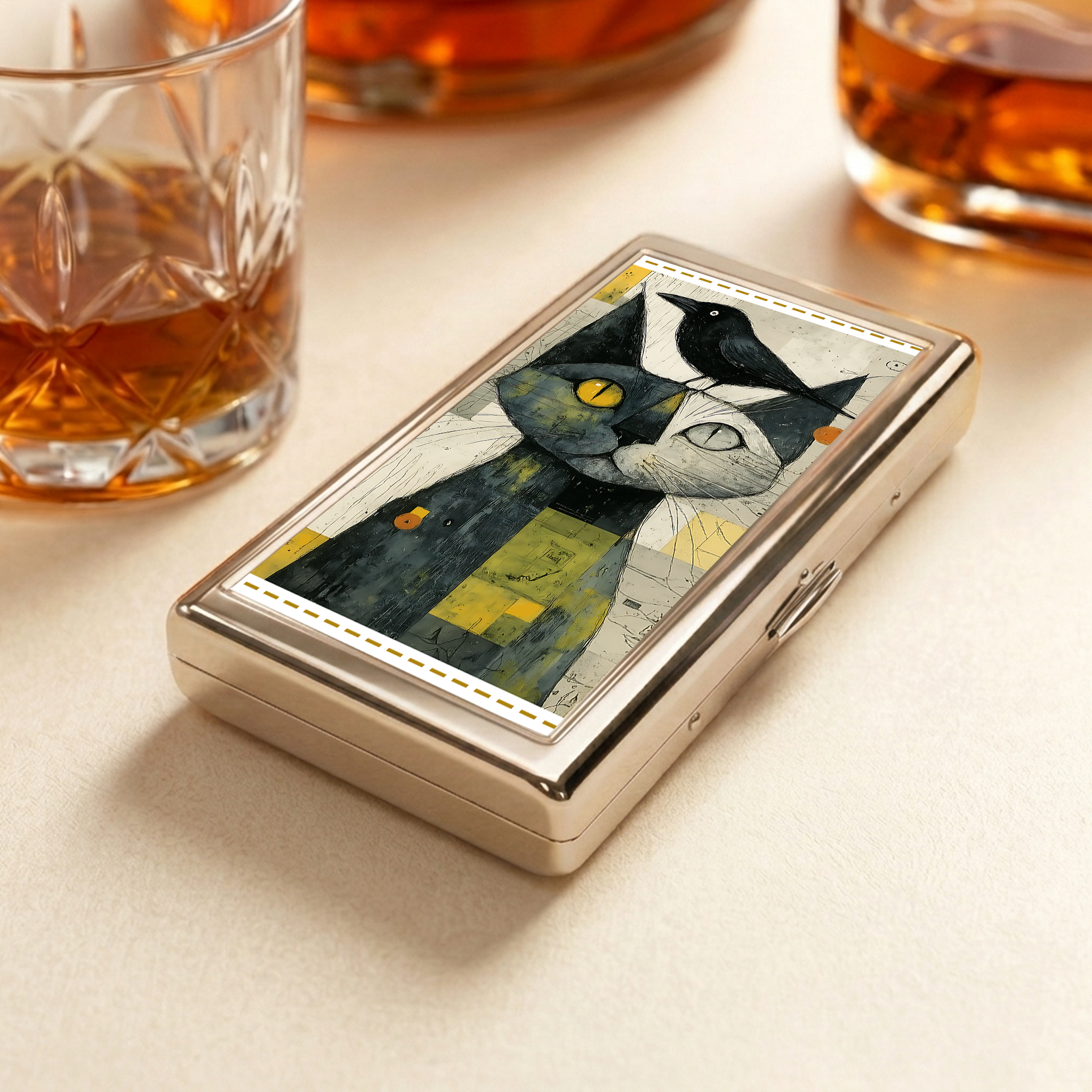 Tokyo-Tiger The Cat And The Crow Are Planning To Rule The World  Pocket Cigarette Case