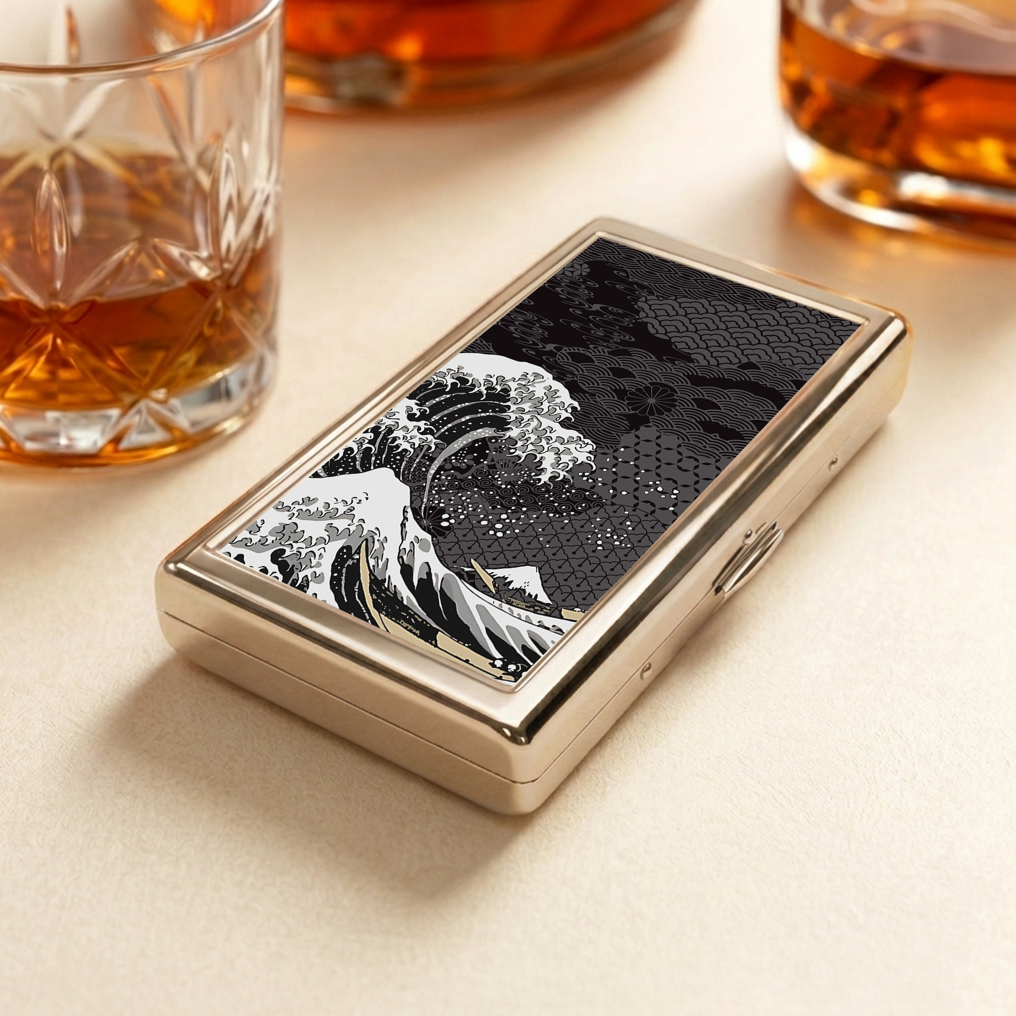Tokyo-Tiger Great Wave Off Fuji Pocket Cigarette Case