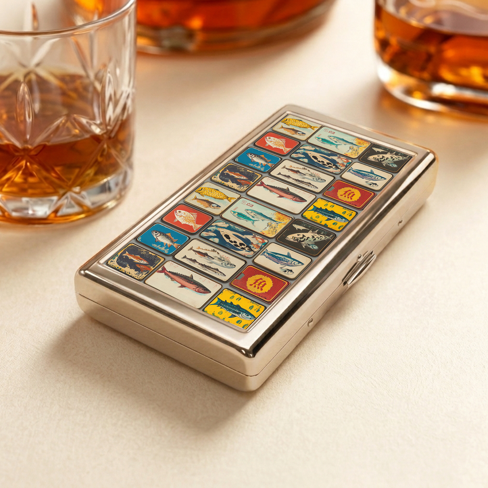 Tokyo-Tiger Vintage Fish Collection  Pocket Cigarette Case