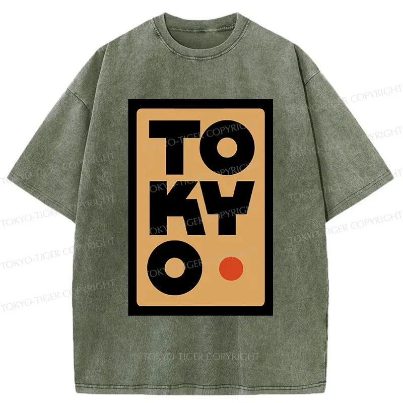 Tokyo-Tiger Tokyo Pattern Washed T-Shirt