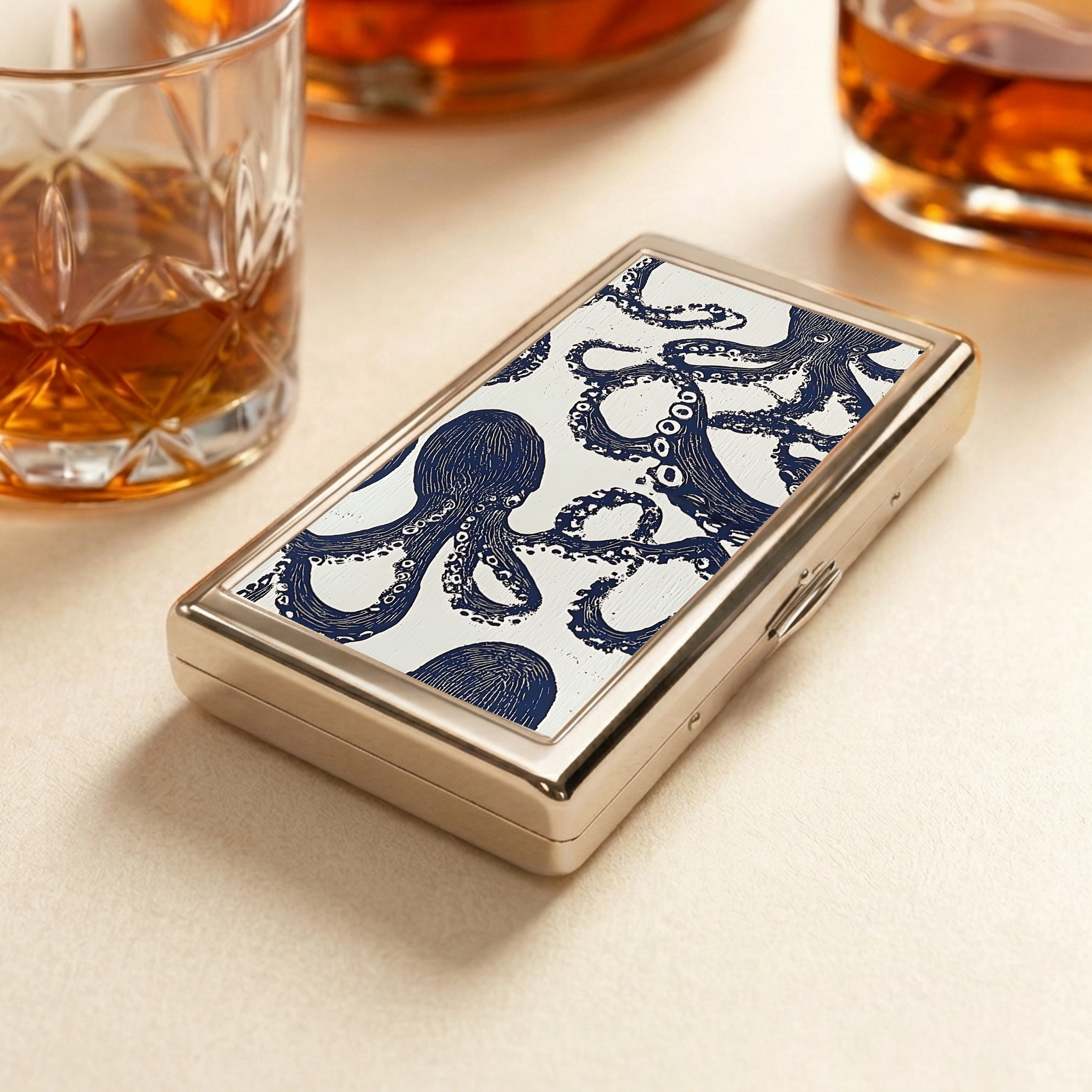 Tokyo-Tiger Ocean Octopus  Pocket Cigarette Case