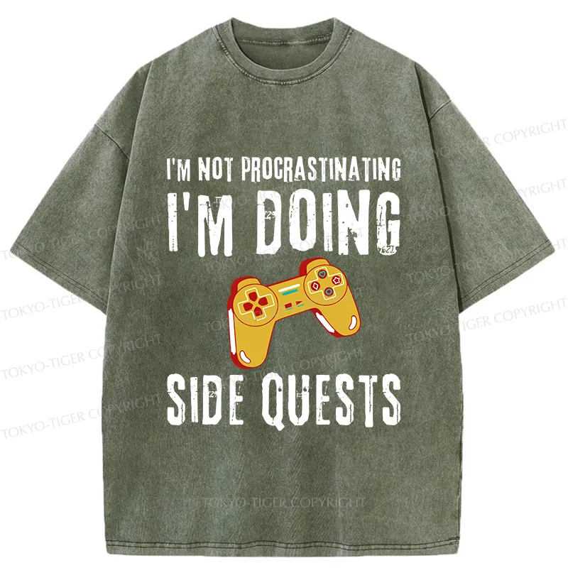 Tokyo-Tiger I'm Not Procrastinating Washed T-Shirt