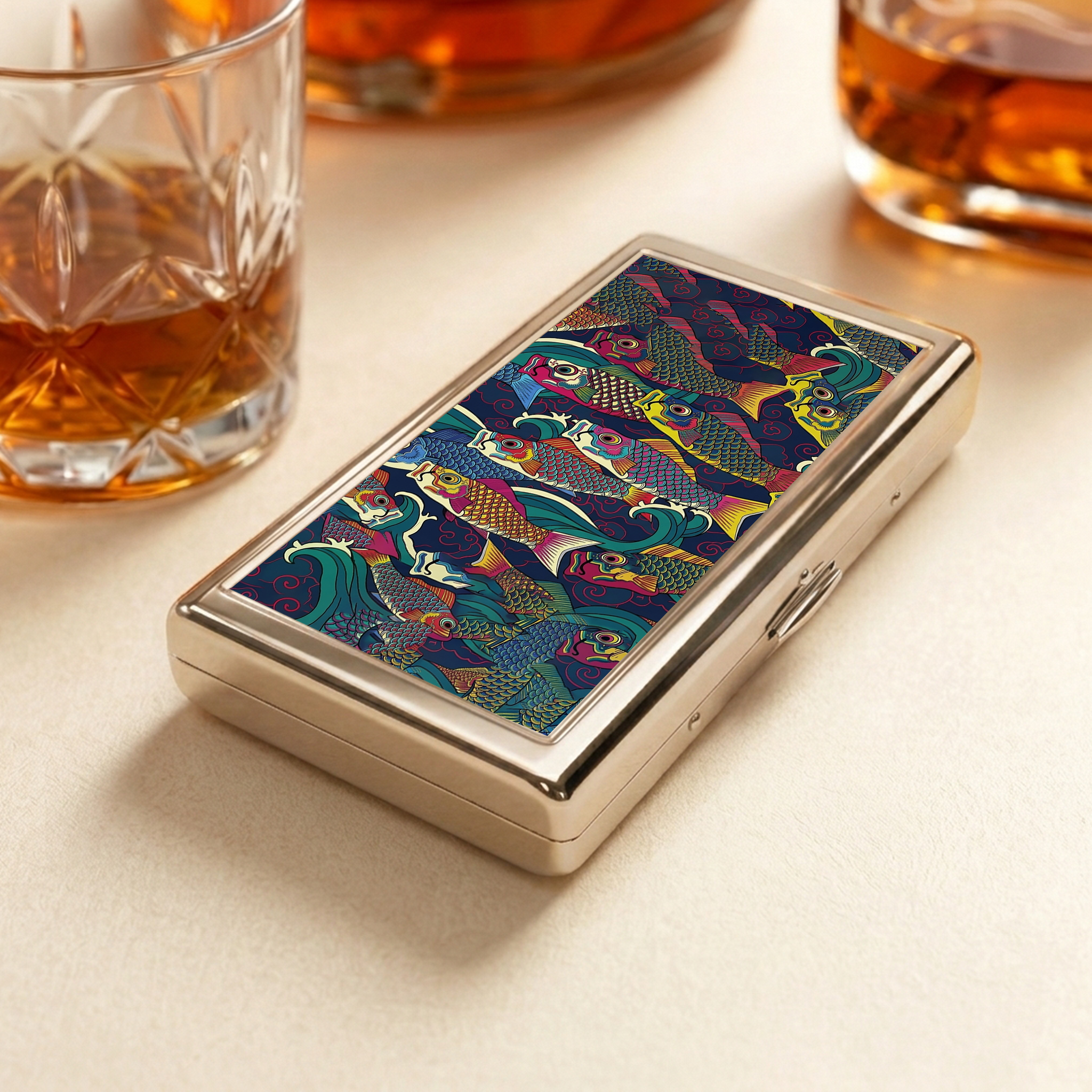 Tokyo-Tiger Colorful Japanese Koinobori  Pocket Cigarette Case