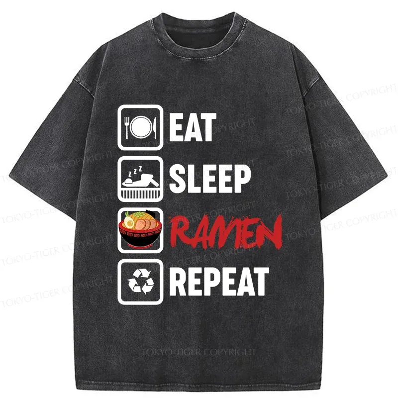 Tokyo-Tiger Daily List Washed T-Shirt