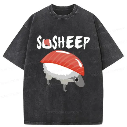 Tokyo-Tiger Sushi Sheep Washed T-Shirt