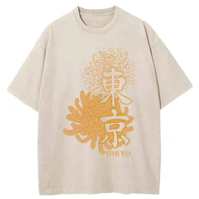 Tokyo-Tiger Tokyo Chrysanthemum Washed T-Shirt