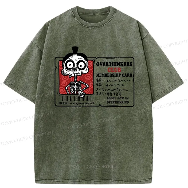 Tokyo-Tiger Overthinkers Club Membership Card Washed T-Shirt