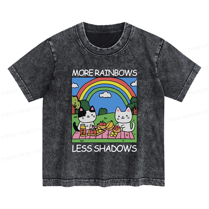 Tokyo-Tiger More Rainbows Less Shadows Kids Washed T-Shirt