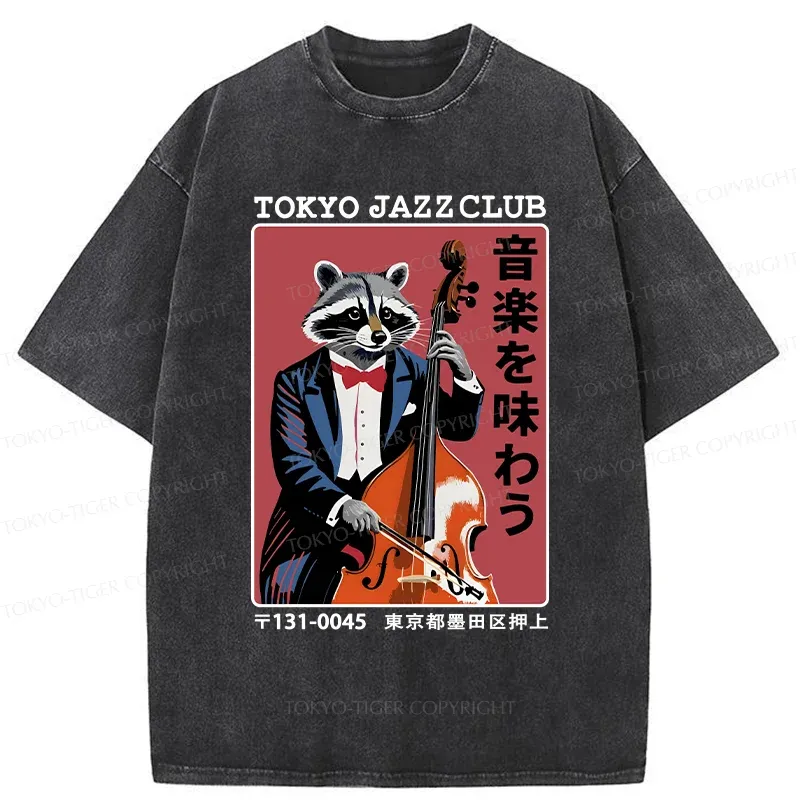Tokyo-Tiger Tokyo Jazzclub Funny Washed T-Shirt