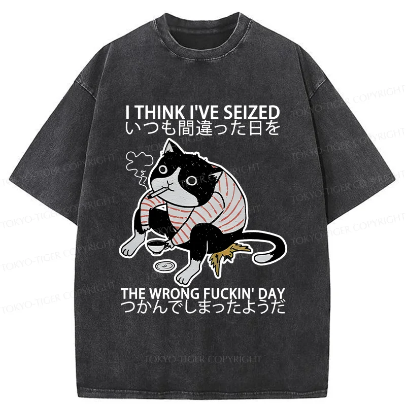 Tokyo-Tiger Decadent Cat Funny Washed T-Shirt