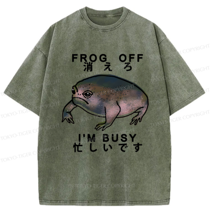 Tokyo-Tiger Frog Off  I'm Busy Washed T-Shirt