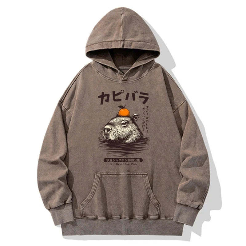 Tokyo-Tiger Capybara Hot Spring Washed Hoodie