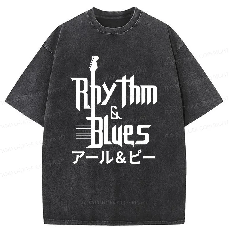 Tokyo-Tiger Music Blues Washed T-Shirt