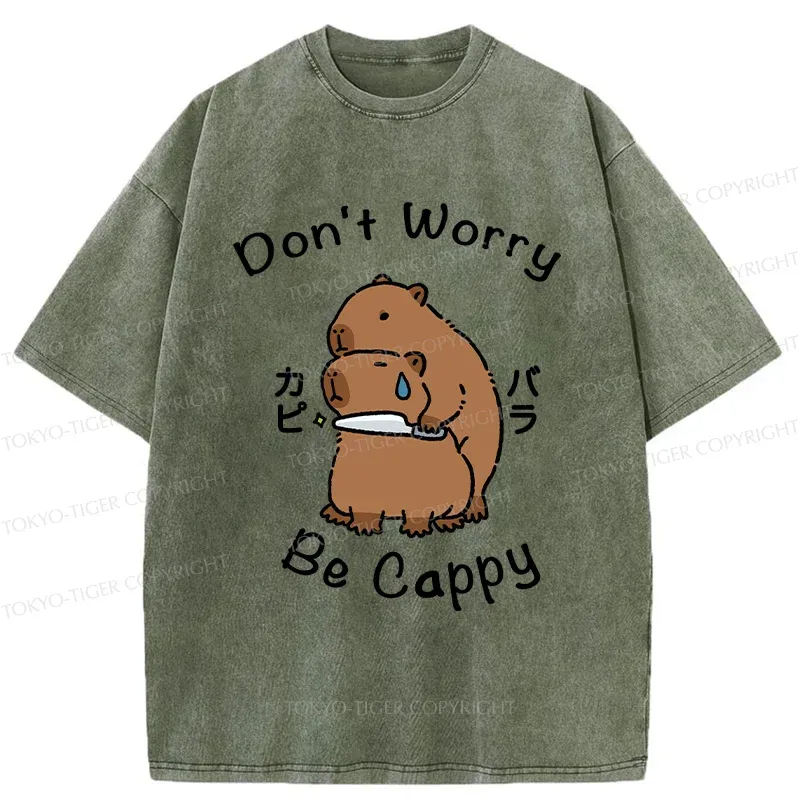 Tokyo-Tiger Don't Worry Be Cappy Washed T-Shirt