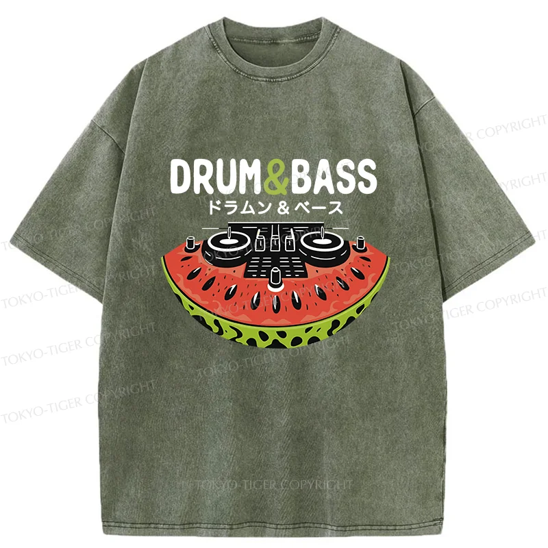 Tokyo-Tiger Watermelon Drum & Bass Washed T-Shirt