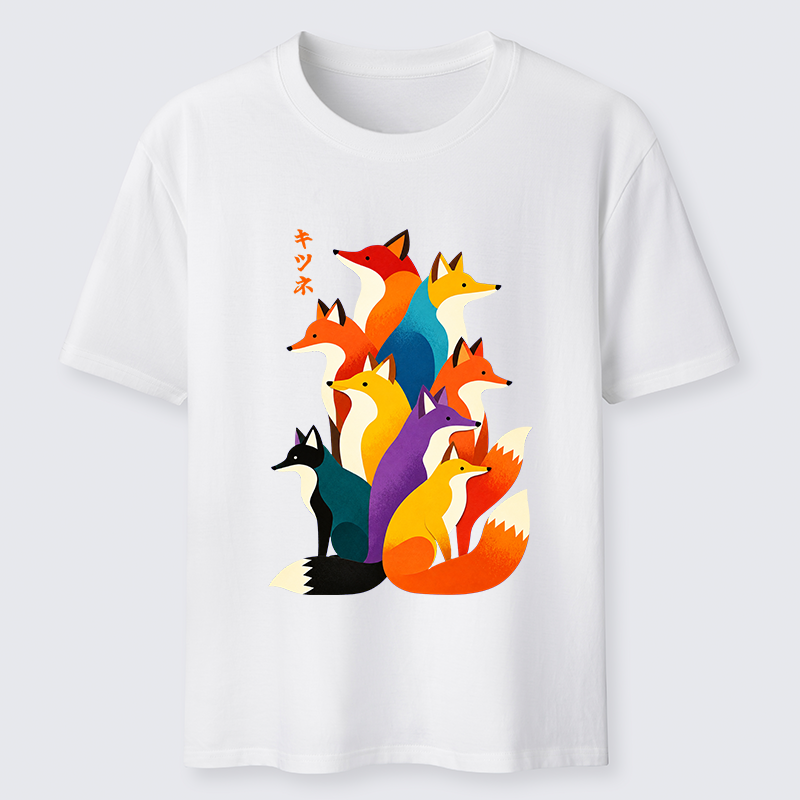 Tokyo-Tiger Colorful Fox Crew Classic T-Shirt