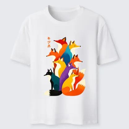 Tokyo-Tiger Colorful Fox Crew Classic T-Shirt