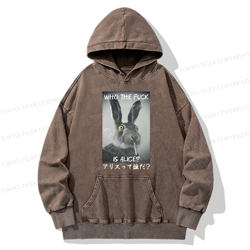 Tokyo-Tiger Who Is Alice? Washed Hoodie