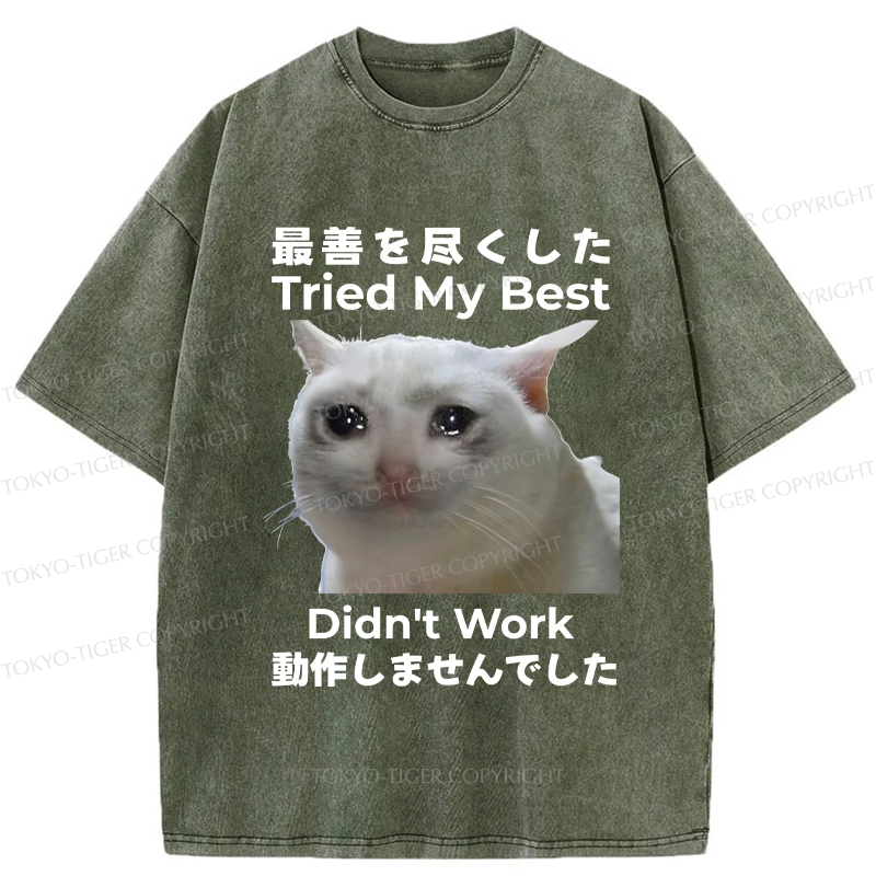 Tokyo-Tiger Tried My Best Didn't Work Washed T-Shirt