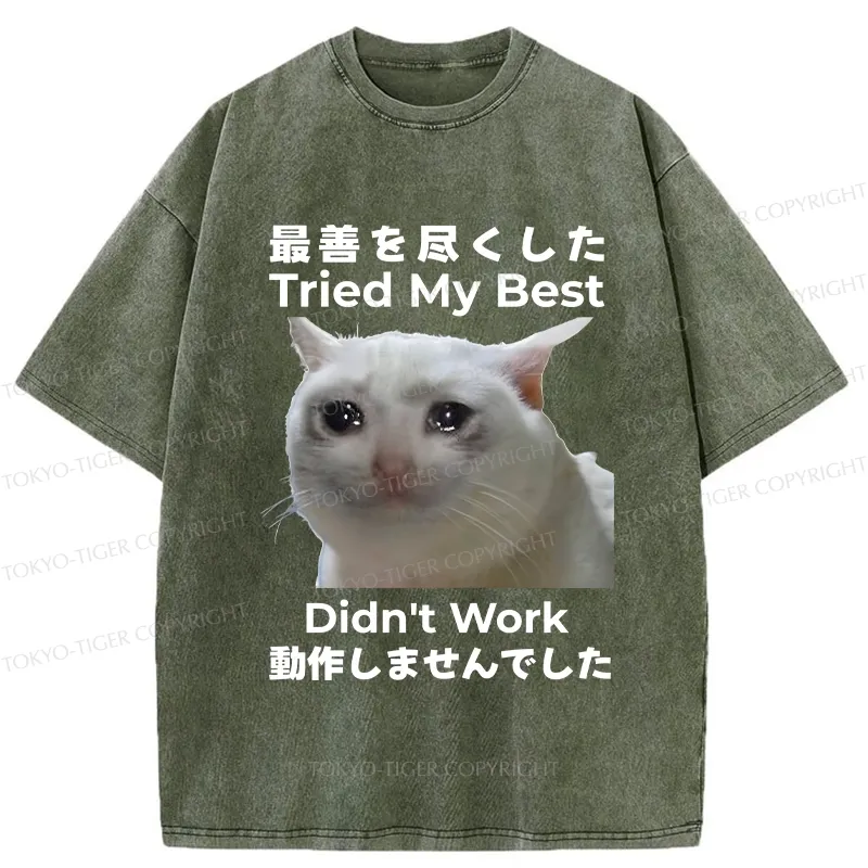 Tokyo-Tiger Tried My Best Didn't Work Washed T-Shirt