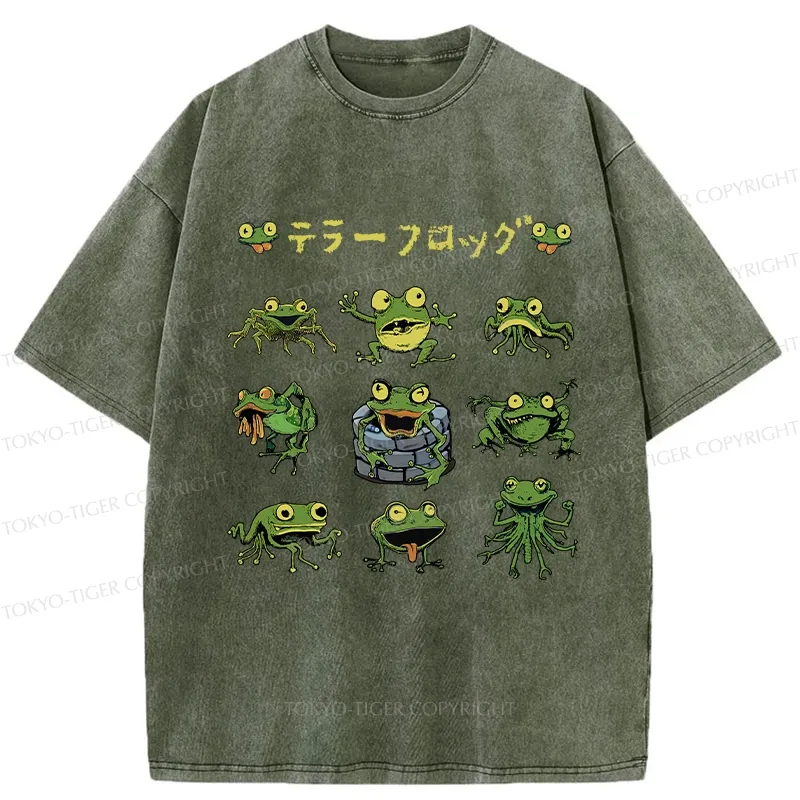 Tokyo-Tiger Terror Frog Washed T-Shirt Sale
