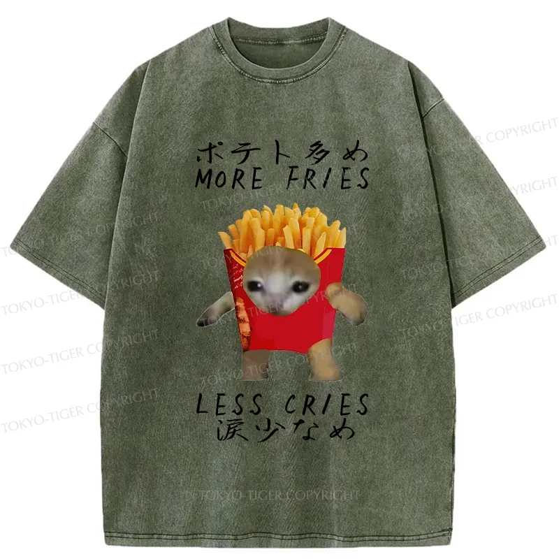 Tokyo-Tiger More Fries Less Cries Washed T-Shirt