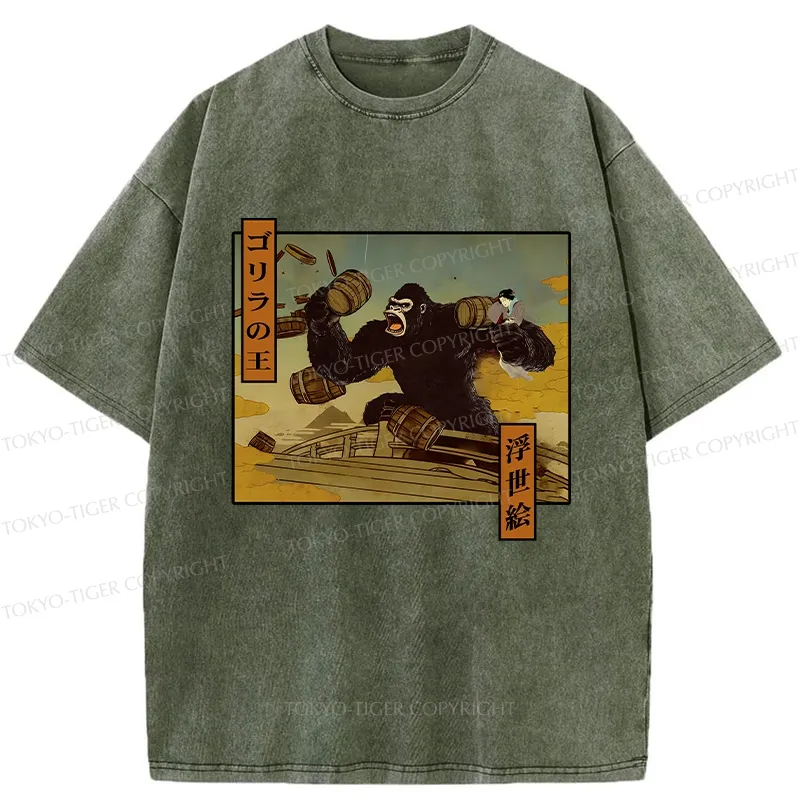 Tokyo-Tiger The Gorilla King Japanese Washed T-Shirt