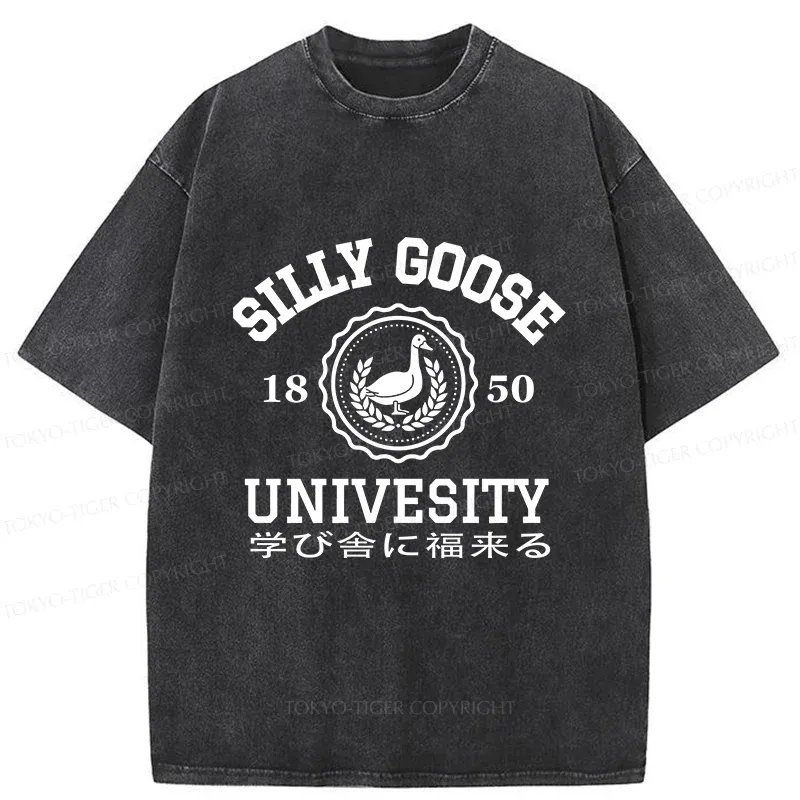 Tokyo-Tiger Silly Goose Japanese University Washed T-Shirt