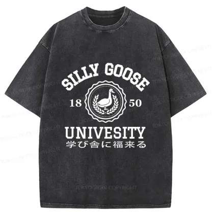 Tokyo-Tiger Silly Goose Japanese University Washed T-Shirt