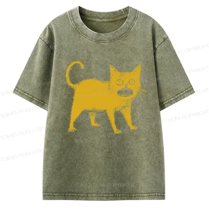 Tokyo-Tiger Horrible Japanese Cat Kids Washed T-Shirt