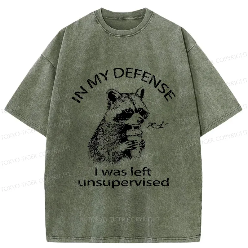 Tokyo-Tiger Left Unsupervised Raccoon Washed T-Shirt